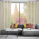 Firana na przelotkach 140x250 MIRELLA beżowa o strukturze siatki - 8