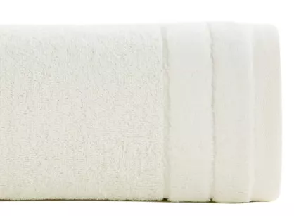 Ręcznik bawełniany 70x140 DAMLA kremowy gładki z subtelną bordiurą