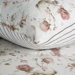 Pościel satynowa 140x200 RAYA 2 biała beżowa wzór roślinny - 2