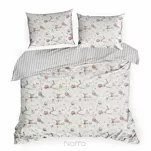 Pościel satynowa 140x200 RAYA 2 biała beżowa wzór roślinny - 6