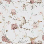 Pościel satynowa 140x200 RAYA 2 biała beżowa wzór roślinny - 4