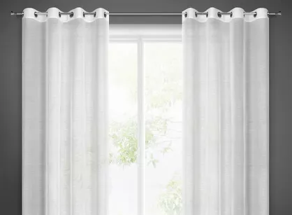 Firana na przelotkach 140x250 GRACJA biała z gładkiej matowej etaminy