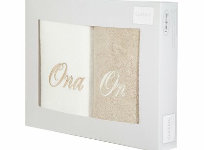 Komplet ręczników 2x70x140 ON ONA kremowe beżowe