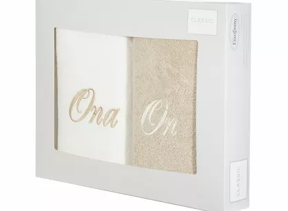 Komplet ręczników 2x70x140 ON ONA kremowe beżowe