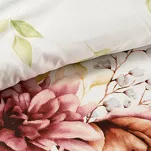 Pościel bawełniana 220x200 LEA11 biała wyrazisty wzór kwiatowy dwustronna Design 91 - 3