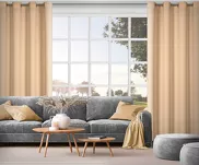 Zasłona na przelotkach 140x250 RITA jednokolorowa brzoskwinia z miękkiej tkaniny - 8