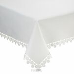 Obrus dekoracyjny 145x300 LAURA biały z ozdobnym haftem - 4