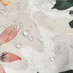 Zasłona na taras 155x220 GARDEN 2 na szelkach zapinanymi na rzepy biała z stalowym wzorem kwiatowym wodoodporna - 5