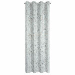 Zasłona na przelotkach 140x250 SANCY zaciemniająca typu dimout srebrna ze złotym i srebrnym nadrukiem - 10