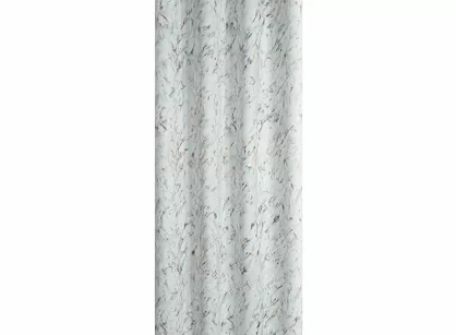 Zasłona gotowa na przelotkach 140x250 SANCY zaciemniająca typu dimout srebrna ze złotym i srebrnym nadrukiem