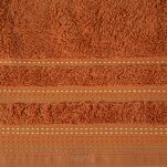 Ręcznik 70x140 POLA pomarańczowy z kolorową bordiurą zakończoną stebnowaniem 500 g/m2 - 2