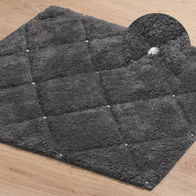 Dywanik bawełniany 60x90 CHIC 2 stalowy zdobiony kryształkami