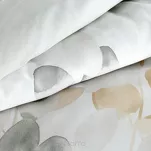Pościel satynowa 160x200 SPRING 94 biała z wzorem popielatych liści z kolekcji Classic - 3