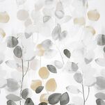 Pościel satynowa 160x200 SPRING 94 biała z wzorem popielatych liści z kolekcji Classic - 2