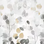 Pościel satynowa 160x200 SPRING 94 biała z wzorem popielatych liści z kolekcji Classic - 4