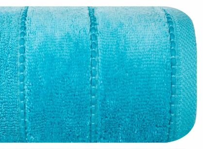 Ręcznik 50x90 MARI jasny turkus z welurową bordiurą w pasy 500 g/m2
