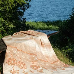 Koc bawełniany 150x200 0597-1 beżowy z frędzlami