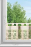 Zazdrostka na szelkach 150x35 MADDELINE beżowa z bawełny zdobiona ażurowym geometrycznym wzorem - 8