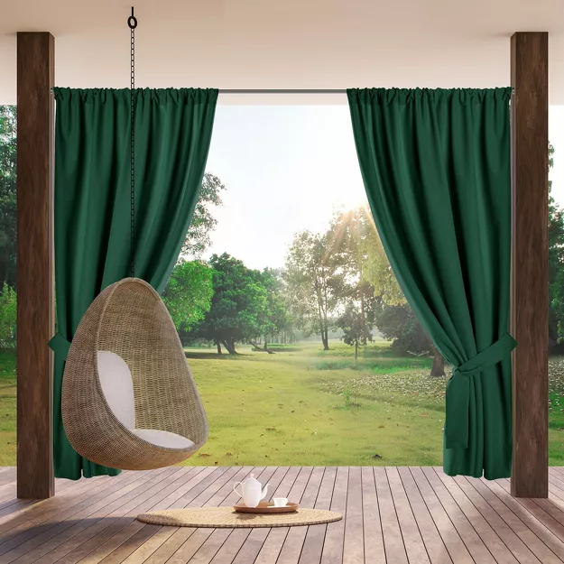 Zasłona na taras 155x200 GARDEN w tunelu ciemna zieleń wodoodporna