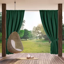 Zasłona na taras 155x200 GARDEN w tunelu ciemna zieleń wodoodporna