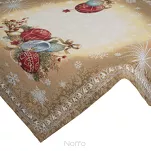 Nakładka świąteczna 100x100 4069 gobelinowa beżowa z bombkami i połyskującą nicią złotą - 2