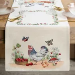 Bieżnik wielkanocny 40x100 1287 gobelinowy naturalny czerwony kurki - 6