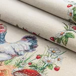 Bieżnik wielkanocny 40x100 1287 gobelinowy naturalny czerwony kurki - 3