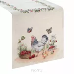 Bieżnik wielkanocny 40x100 1287 gobelinowy naturalny czerwony kurki - 5
