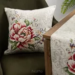 Poszewka gobelinowa 45x45 1182 czerwona z wzorem kwiatów piwoni - 3