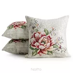 Poszewka gobelinowa 45x45 1182 czerwona z wzorem kwiatów piwoni - 2