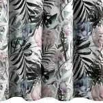 Zasłona na przelotkach welwetowa 140x250 MALIBU zielona botaniczna ze srebrnym nadrukiem - 7