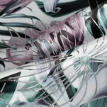 Zasłona na przelotkach welwetowa 140x250 MALIBU zielona botaniczna ze srebrnym nadrukiem - 3