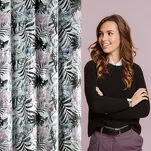 Zasłona na przelotkach welwetowa 140x250 MALIBU zielona botaniczna ze srebrnym nadrukiem - 10