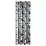Zasłona na przelotkach welwetowa 140x250 MALIBU zielona botaniczna ze srebrnym nadrukiem - 11