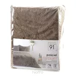 Pościel z mikrowłókna 220x200 TIFFANY beżowa o strukturze futra z kolekcji Design 91 - 4