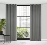 Zasłona na przelotkach 135x250 CARLO zaciemniająca popielata jednokolorowa strukturalna - 5