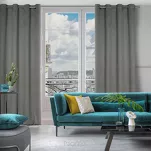 Zasłona na przelotkach 135x250 CARLO zaciemniająca popielata jednokolorowa strukturalna - 12