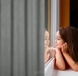 Zasłona na przelotkach 135x250 CARLO zaciemniająca popielata jednokolorowa strukturalna - 14