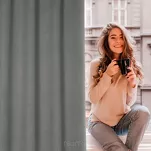 Zasłona na przelotkach 135x250 CARLO zaciemniająca popielata jednokolorowa strukturalna - 16