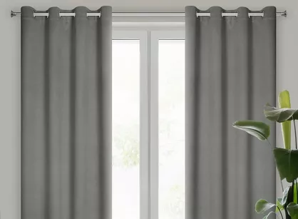 Zasłona na przelotkach 135x250 CARLO zaciemniająca popielata jednokolorowa strukturalna