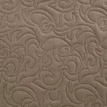 Narzuta jednokolorowa 170x210 LEN 4 brązowa pikowana w ornamentowy wzór imitująca len - 4