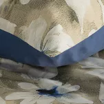 Pościel satynowa 140x200 SPRING 66 jasny beż ciemny niebieski z wzorem kwiatów z kolekcji Classic - 7