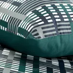 Pościel satynowa 220x200 NIKA 47 ciemny turkus z szarym geometrycznym wzorem z kolekcji Nova Print - 7