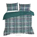 Pościel satynowa 220x200 NIKA 47 ciemny turkus z szarym geometrycznym wzorem z kolekcji Nova Print - 3