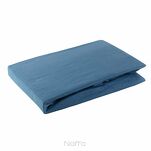 Prześcieradło z satyny bawełnianej z gumką NOVA 3 granatowe 140x200 - 4