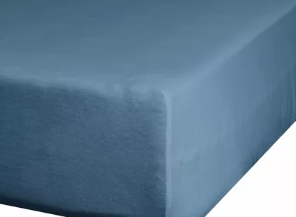 Prześcieradło z satyny bawełnianej z gumką NOVA 3 granatowe 140x200