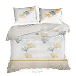 Pościel bawełniana 220x200 LEA 7 beżowa biała z wzorem miłorzębu dwustronna Design 91 - 3