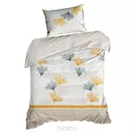 Pościel bawełniana 220x200 LEA 7 beżowa biała z wzorem miłorzębu dwustronna Design 91 - 4