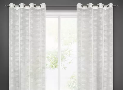 Firana na przelotkach 140x250 ASTERA w odcieniu kremowym z gęstego deszczyku