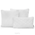 Poszewka welwetowa z wypełnieniem 50x50 VELVET 28B biała pikowana w romby z ozdobną wypustką na brzegach - 2